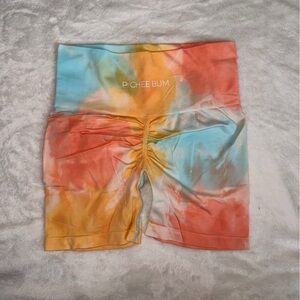 Pastel Pchee Bum Tie Dye Workout/Bike Shorts